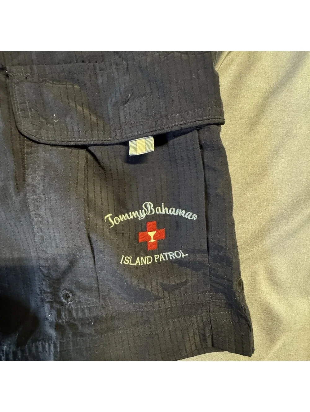 Tommy Bahama Mens XL Black Island Patrol Nylon Cargo Swim Trunks Board Shorts⁠